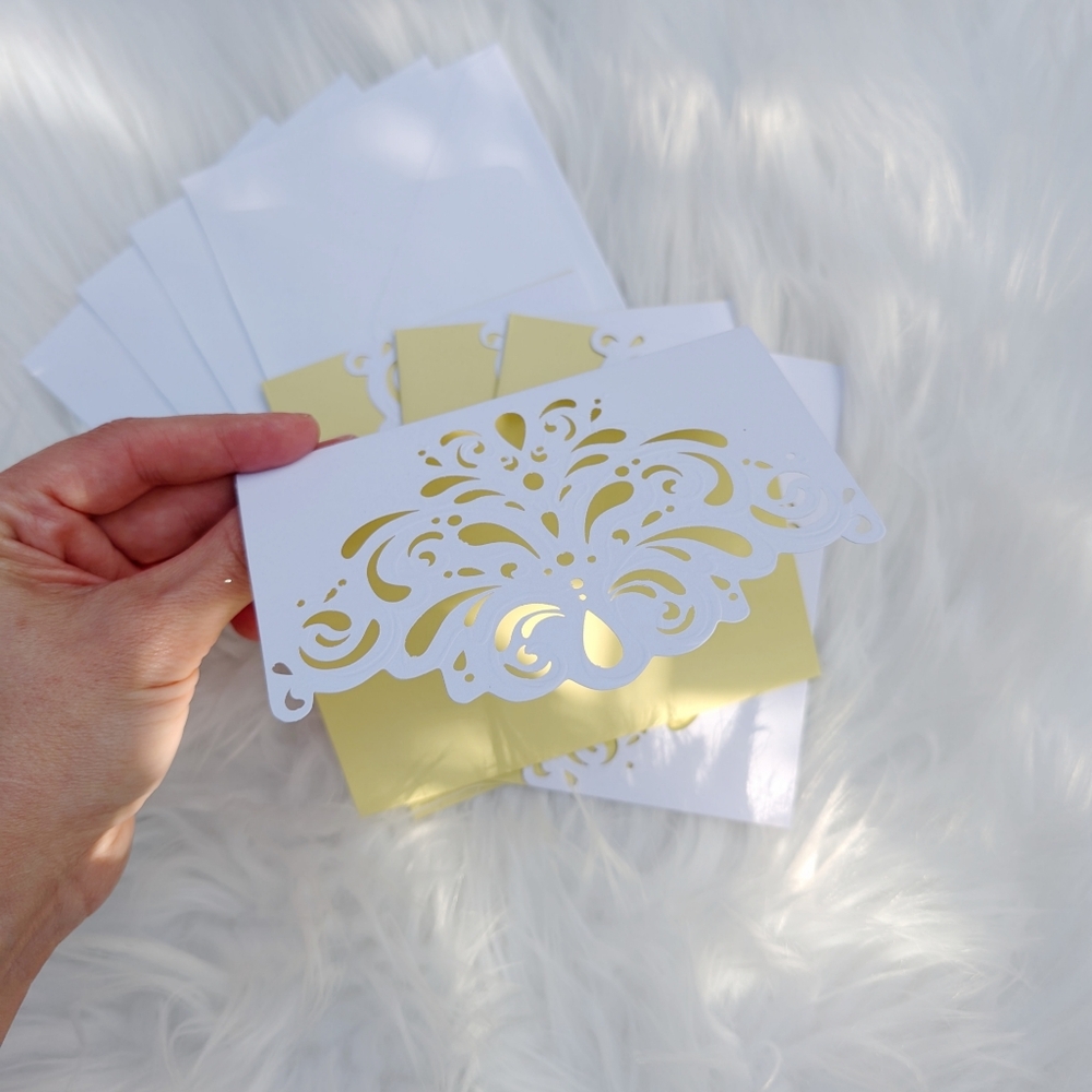 4 blank cutout greeting cards